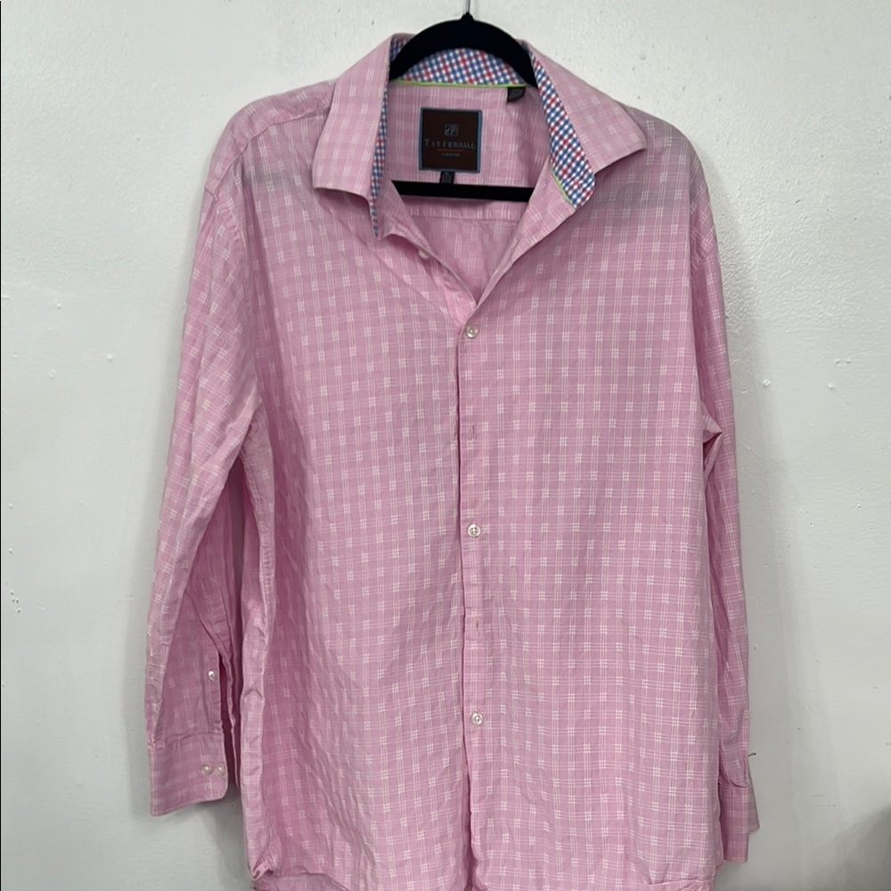 TATTERSALL LONDON Pink Checkered Men's Shirt